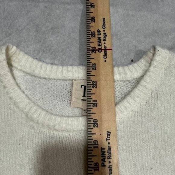 Twine & String Colorblock Cable Knit Cozy Pullover Sweater Cream Gray Pink XL - Picture 10 of 11